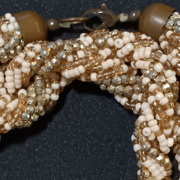 Necklace vintage twisted seed bead multi colored - Picture 3 of 5